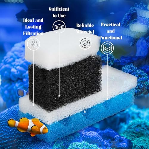 38 Pcs Aquarium Filter Media Kit Compatible with Fluval 306/307, Canister Maintenance Replacement Including 24 Foam Pad, 2 500g Ceramic Rings, 4 Filter Bags, 6 Activated Carbon, 2 Grease