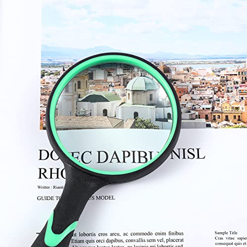 20 Pcs 10x Magnifying Glass for Kids and Seniors Non-Slip Handheld Reading Magnifier 75 mm Magnifying Lens for Book Newspaper Reading Classroom Science Nature Exploration Back to School Gifts
