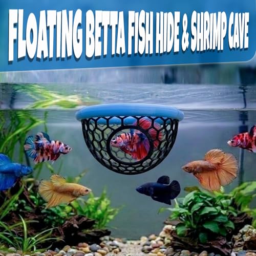 Formit Crafts Floating Betta Hide & Shrimp Cave – Aquarium Resting Hammock & Decorative Shelter, Feeding Ring & Safe Resting Shelter for Betta, Shrimp & Small Fish – Eco‑Safe