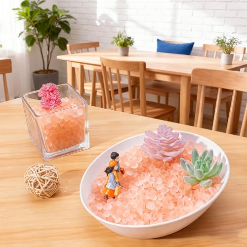 Keedolla Sea Glass Stones Frosted Glass Pebbles Gemstones for Aquarium Gravel Fish Tank Rocks, Vase Fillers, DIY Crafts - Peach - 230g/8oz - color: Peach‌, size: 0.5 LB