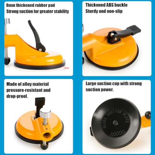 Adjustable Height Setter - Professional Countertop Leveling Tool, Aluminum Alloy Adjustable Height Setter Floors with Vacuum Suction & Precisionadjustment for Granite, Marble, Quartz Slabs (Yellow) - color: Yellow