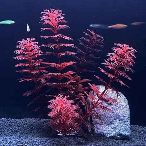 Silk Aquarium Plants, Artificial Fake Aquarium Plants Small Betta Fish Tank Plants Plastic Realistic Decorations Set 3PCS (Style C) - size: Style C