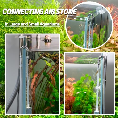LINLAN 4-Piece Aquarium 304 Stainless Steel U-Tube Connector，Anti-Kink Design, Compatible with 4mm (0.16") ID Air Hose, Air Pump and CO2 Diffuser Accessory for Rimless Aquariums - size: 4 PCS 304 Stainless Steel