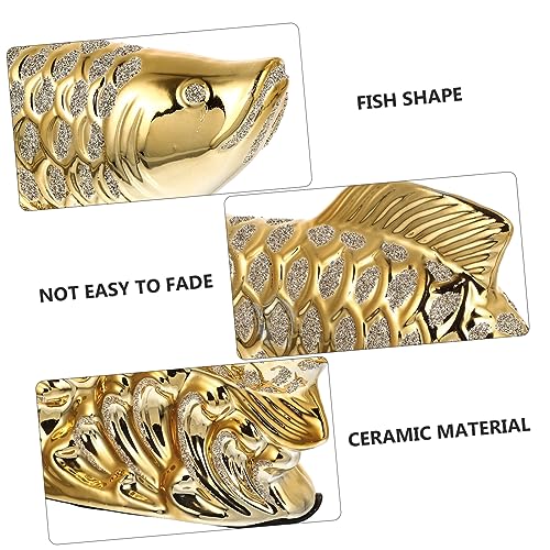 BESPORTBLE Unique Desktop Fish Adornment Ceramic Craft Fish Tank Décor Adornment Scene
