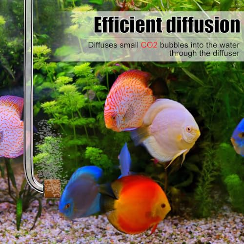 DONGKER Aquarium CO2 Diffuser,Acrylic Hanging CO2 Atomizer with Suction Cups & Bubbler Counting Function for 4mm/0.16" I.D. CO2 Tube