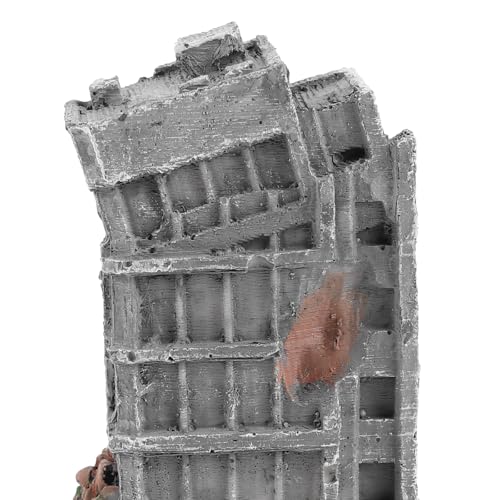 3pcs Aquarium Castle Ruins Decorations | Resin Fish Tank Hideout Ornaments - Realistic Broken City Building - Fish Shrimp Shelter Cave for Underwater Scene