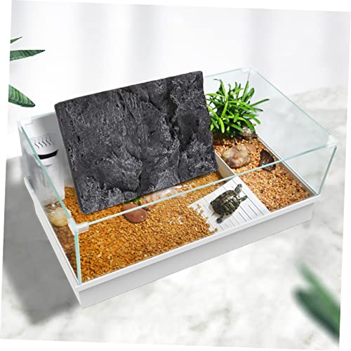 Mikikit 3D Reptile Tank Background Board Pu Material Turtle Habitat Decoration 17.7X11.8 Inch Aquarium Terrarium Wall Display