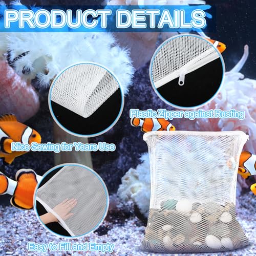 Abbylike 10pcs Large Filter Media Bag with Plastic Zipper 17.8" x 13.5" Reusable Media Bags for Aquarium Fish Tank Filter Bags - Mesh for Activated Carbon, Bio Balls, Ceramic Rings - size: 17.8" X 13.5"