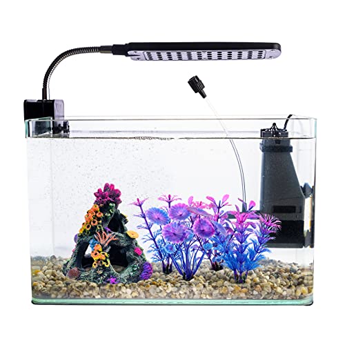 GSD Aquarium Colorful Coral Reef Set Fish Tank Decoration Mountain Ornament for Aquarium Environments Decor Accessories, Coral Mountain x 1, Aquatic Plant x 4