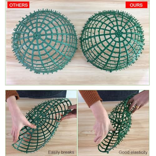 Topiary Ball Frame Set of 2, 6 Sizes Plastic Plant Support Cage, Artificial Grass Ball Frame for DIY Flower Arrangement, Boxwood Moss Ball Holder for Wedding Home Garden Decoration (20cm/8inch) - size: 20cm/8inch