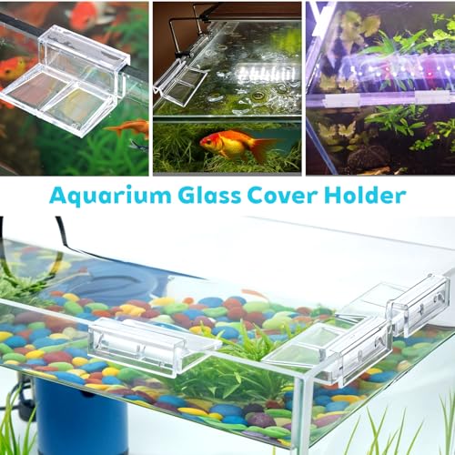 CIATBYYJ 6Pcs Small Aquarium Lid Clips, 6mm Acrylic Fish Tank Lid Holder for Rimless Aquarium Glass Top