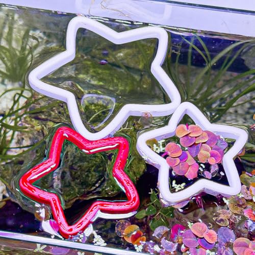 Fish Feeding Portals for Betta & Aquariums | Floating Food Rings & Breathing Windows (Multiple Shapes & Colors) (Star - White) - color: Star - White