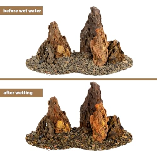 Dragon Rocks Aquarium Rock aquascaping Natural Stone Rocks Fish Tank Decor Rocks for Aquariums Landscaping Model Tank Decoration Aquarium Miniature -20lb (2-8 inch) - size: 20Lb (2-8 inch)