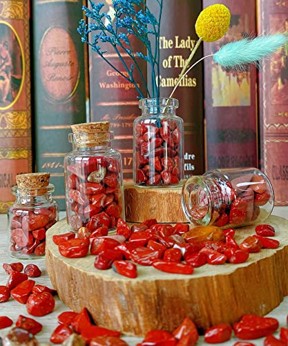 250G Red Jasper Crystals Polished Rocks 0.28-0.35" Tumbled Stones Chips Stone Crushed Crystal Natural Quartz Gem Gravel Home Decoration Aquarium Tank Succulent Plants Vase Filler Landscape Ornament - color: Red Jasper, size: 0.55 Pound