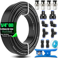mxuteuk 1/4" Air Line Tubing Kit,1/4" Air Hose Kit,1/4 Inch(6.35mm) OD x 32.8 Feet PU Tube with Push to Connect Fittings(15PCS) - style: 1/4" OD Hose
