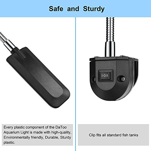 DaToo Aquarium Light Small LED Clip Light for Fish Tank, 1 Yr Warranty - size: 1.5W (Without Timer & Dimmer)
