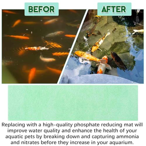 Treela 10 x 18 Inch Phosphate Reducer Filter Pad Fish Tank Filter Pads Phosphate Remover Aquarium Cut to Fit for Aquariums and Pond Reducing Infused Media