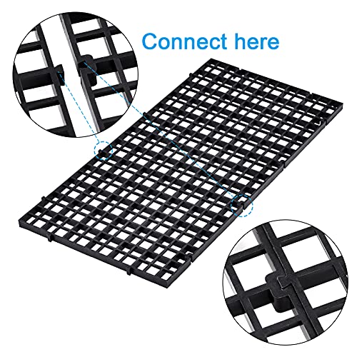 2 Pcs Aquarium Divider Tray Plastic Grid Divider Tray Egg Crate for Aquarium Fish Tank Bottom Isolation, Black