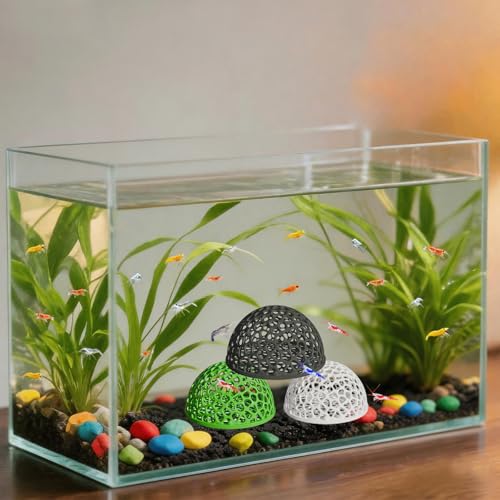4 PCS Shrimp Dome Hide, Aquarium Shrimp Cave Hideout, Shrimp Hides for Aquarium Small Fish Guppy Shrimp Habitat Rest