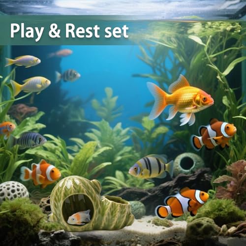 Aquarium Decor Cave Betta Fish Tank Accessories Ornaments Cactus House Hideout for Shrimp Cichlid Hermit Crab, Octopus Hiding Breeding for Tank (Green Cactus) - color: Light Green
