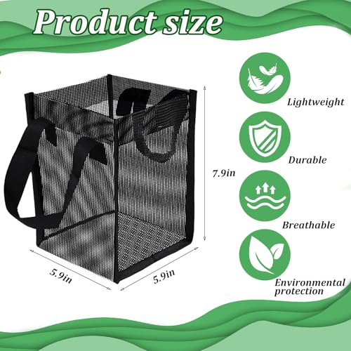 6PCS Mesh Aquatic Pond Plant Baskets, 1Gallon Pond Planting Bags Reusable Aquatics Planter Pot Water Lily Growing Container with Handles for Lotus Bog Plant Garden Terrestrial Plants, 5.9x5.9x7.9 Inch - color: Black-square, size: 5.9x5.9x7.9 Inch 6PCS