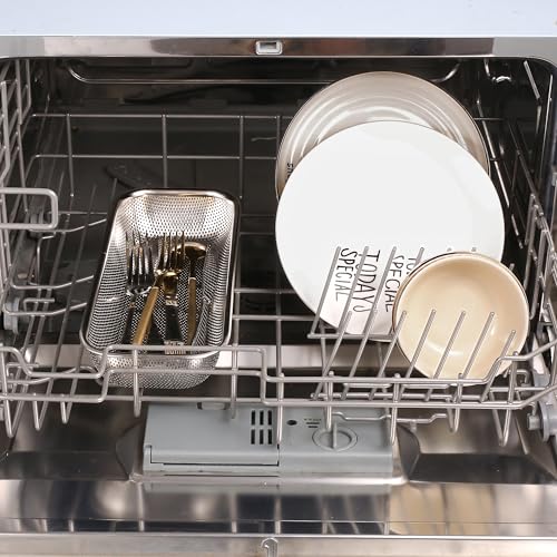 2Pack Stainless Steel Tumbler Cup Lid Organizer Inside Cabinet, Mason Jar Lid Holder, Rectangular Basket for Storage of Silverware, Chopsticks, straws and Utensils - style: SilverIndustrial-2pack