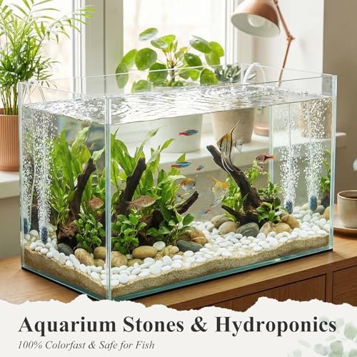 DomeStar 2LB White Flat Glass Marbles, Decorative Marbles for Vases Aquarium Pebbles Fish Tank Rocks Vase Fillers DIY Crafts Table Scatter Decor - color: White