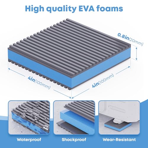Anti Vibration Pads, Vibration Isolator Pads, Mechanical Vibration Damping Pads, Heavy Duty Rubber Isolation Pads, 3/8"Pre-Drill Hole Vibration Isolator Pad for Air Compressor - size: 4"× 4"×7/8"