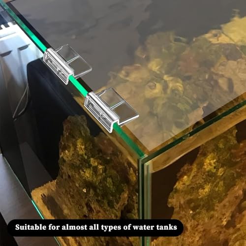 6PCS Aquarium Lid Clips Clear Acrylic Fish Tank Lid Holder Aquarium Cover Support Clamps Easy to Use(10mm/0.39in)