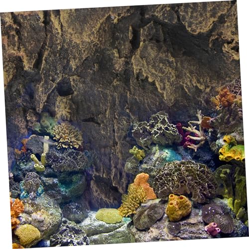 Mipcase 3D Reptile Tank Background Board Aquarium Tank Decoration for Bearded Dragon Decorative Sheet