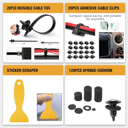 GOOACC 330Pcs Trim Removal Tool, Auto Push Pin Bumper Retainer Clip Set Fastener Terminal Remover Tool Adhesive Cable Clips Kit Car Panel Radio Removal Auto Clip Pliers, Yellow - color: Yellow