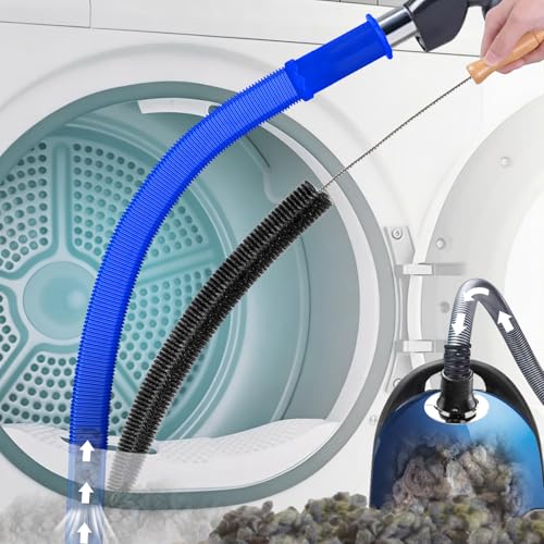 PetOde 2 Pieces Dryer Vent Cleaner Kit - Upgraded Vacuum Hose Attachment Compatible with Most Vacuum Cleaner, Flexible Dryer Lint Brush, Quickly Lint Remove, Deep Blue - color: Deep Blue