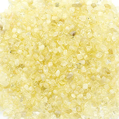 Cherry Tree Collection 1/2 Pound Polished Tumbled Gemstone Chips, Pebbles, Crystal Chips Bulk for Jewelry Making, Healing, Plants, Succulents, Aquariums, Decoration, Chakra (Lemon Jade) - color: Lemon Jade