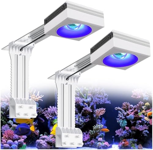 PopBloom 2026 New Launch 115W WiFi & APP Programmable LED Reef Aquarium Light, for 36" 48" 50" 72" Marine SPS LPS Corals & Saltwater Tanks (RL115 with Arm Kitx2) - color: RL115 with Arm Kitx2