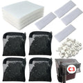 2 Aquarium Filter Media Kits Compatible with Fluval C3 (50 Gal) Aquarium Power Filter, Includes 4 Sponge Pads, 4 Tarpaulins, 4 Activated Carbons, 1 Pack Ceramic Ring - size: C3 Series
