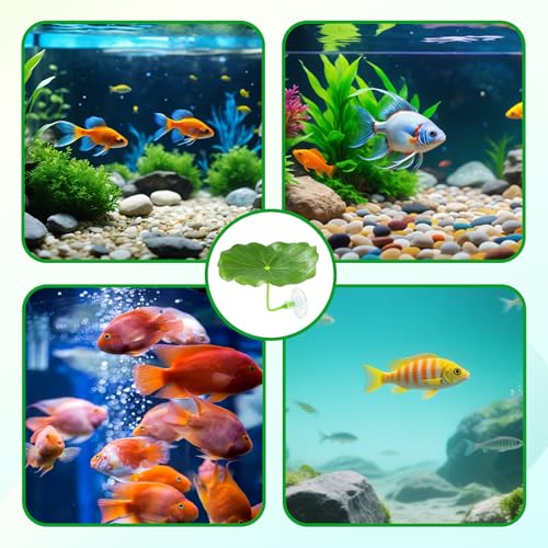 6 PCS Betta Fish Leaf Hammock - Soft Leaf Beds, Adjustable Plastic Bettas Bed Aquarium Decor, Betta-Fish Tank Decorations Plants Practical Resting Spot for Breeding, Hiding & Play