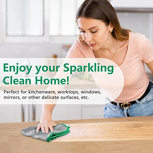 Airlab Glass Polishing Cloth Streak Free Miracle Cleaning Cloth Lint Free Microfiber Cleaning Rags for Glasses Kitchen Dish Mirrors Easy Clean, Pack of 6, 12" x 12" - color: Sliver, Pack of 6