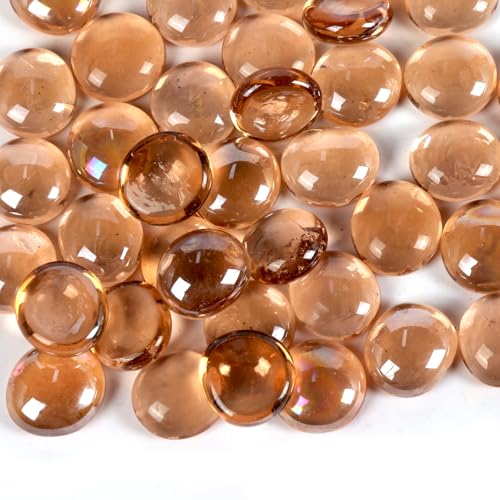 0.5 lb Pink Glass Beads for Vases, Glass Pebbles, Flat Marbles Stones for Vase, Aquarium, Candle, Crafts, Centerpieces and Wedding Decoration - color: Champagne, size: 0.5LB