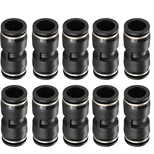 10PCS Pneumatic Push to Connect Fittings, PBT Plastic Union Straight 1/2"x 1/2" Tube OD Quick Connector for Home Garage Air Brake Air Compressor - size: 1/2"x 1/2"