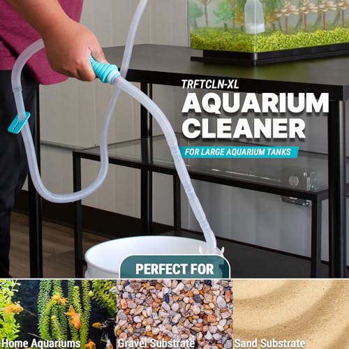 TERA PUMP - 2pk Aquarium Cleaner Fish Tank Gravel Sand Cleaner Change Water Manual Hand Pump for Aquariums (20-50 gallon tank), BPA Free, Easy Assembly, Transfer at 1.5 GPM [2 Pumps]