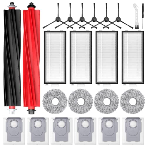 Qrevo Slim Replacement Parts for Roborock Qrevo Slim/Qrevo Master Robot Vacuum, Accessories Include Dual Main Brush, 6*Side Brushes, 4*Filters, 4*Microfiber Mop Cloths, 6*Dust Bags, 2*Tools - style: for Qrevo Master/Slim