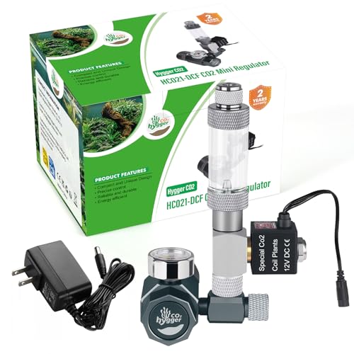 Aquarium Co2 Regulator, Mini CO₂ System with Upgraded DC Solenoid and Bubble Counter Check Valve, Detachable Design, for Building CO₂ System in Aquatic Plant Tank