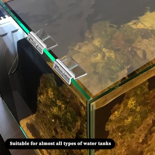 Sliverdew 6 PCS Aquarium Lid Clips, 6mm Clear Acrylic Fish Tank Lid Holder Aquarium Cover Support Clamps for Rimless Aquarium Glass Top, Plastic Fish Tank Cover, Aquarium Hoods - size: for 6mm thickness
