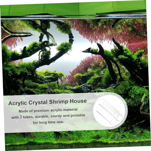Homoyoyo Acrylic Crystal Shrimp Tube Shelter - 3 Holes Aquarium Hide for Cherry Shrimp & Small Fish Habitat