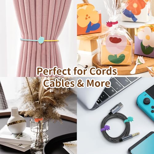 Charming Elephant Magnetic Cable Ties – 24 Pack, Reusable Silicone Cord Organizers for Home & Office, Strong Magnetic Hold, Assorted Colors, Perfect for Cable Organization & Decorative Gift - color: Elephant – Magnetic Clip