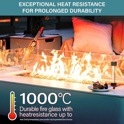 NUPICK 10 lb Reflective Fire Glass, 1/2 Inch, Fit for Fire Pit & Fireplace, Pacific Blue - color: Pacific Blue, size: 10 Pound (1/2")