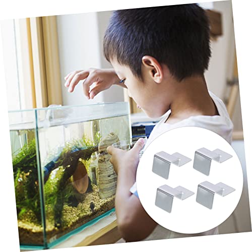 FRCOLOR 16pcs Stainless Steel Fish Tank Lid Holder Durable Aquarium Cover Bracket Supports Practical Clips for Various Tanks Easy to Use for Heat Preservation Cleaning