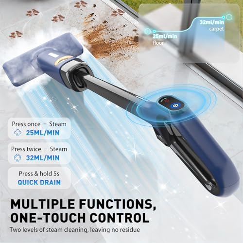 1500W Floor Steam Mop,Powerful Steam Mop for HardWood Floors with LED Display,Steam Mops for Floors Cleaning Steamer with 500ml Tank,Floor Steamers for Hardwood&Tile,10s Heat-Up