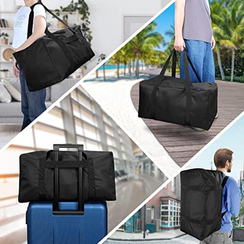 COOLBEBE 24x12x12 Inch Travel Duffle Bag (53L), Mid-Size Weekender for Overnight Trips, Camping, and Sports Gear Hauling, Water Resistant, Black - size: 24” x 12” x 12”