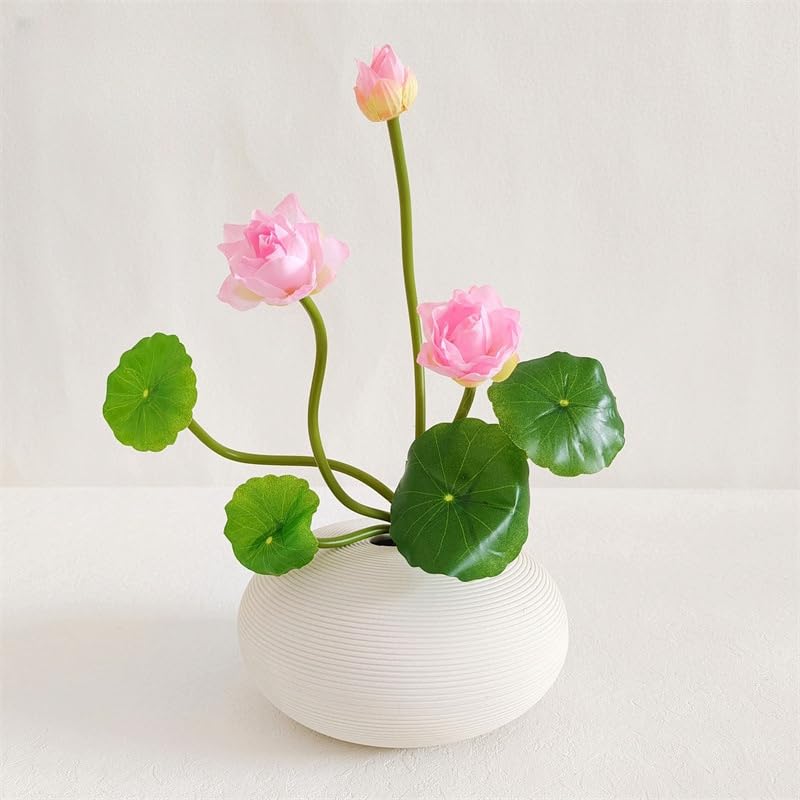 6 Pieces Water Lily Artificial Flower Silk Plants Floating Flowers,10" Plastic Flowers Lotus Flowers,Realistic Fake Flowers Lotus Decor Used for Fish Tank Decoration Home Decor (Pink) - color: Pink